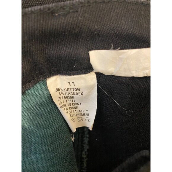 VTG 90s Western Ethics Size 11 Green Black Colorblock Two Tone High Waisted Jean - Picture 6 of 8